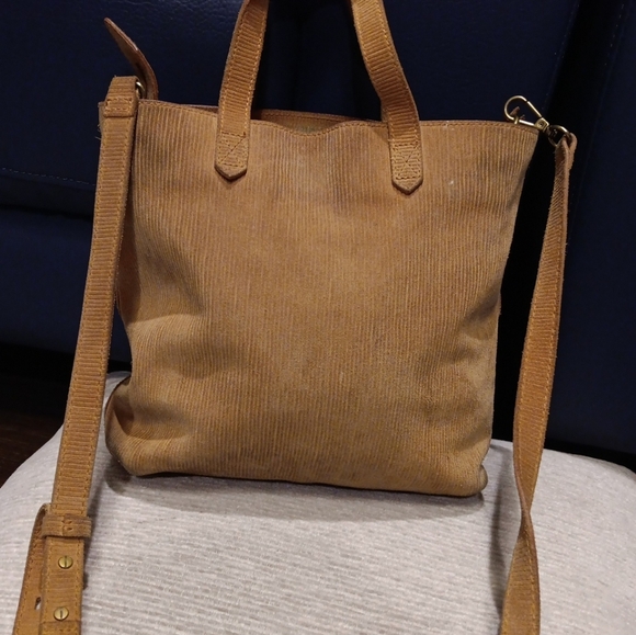 Madewell Tan Leather Tote Bag with Sturdy Handles  Crossbody - Picture 3 of 8